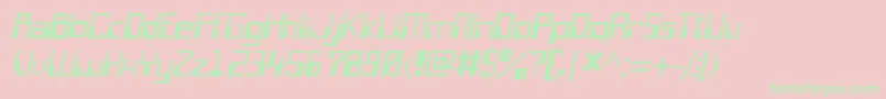 WiretransfersskItalic-Schriftart – Grüne Schriften auf rosa Hintergrund