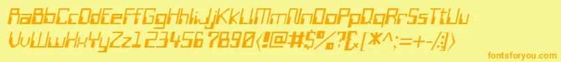 WiretransfersskItalic Font – Orange Fonts on Yellow Background