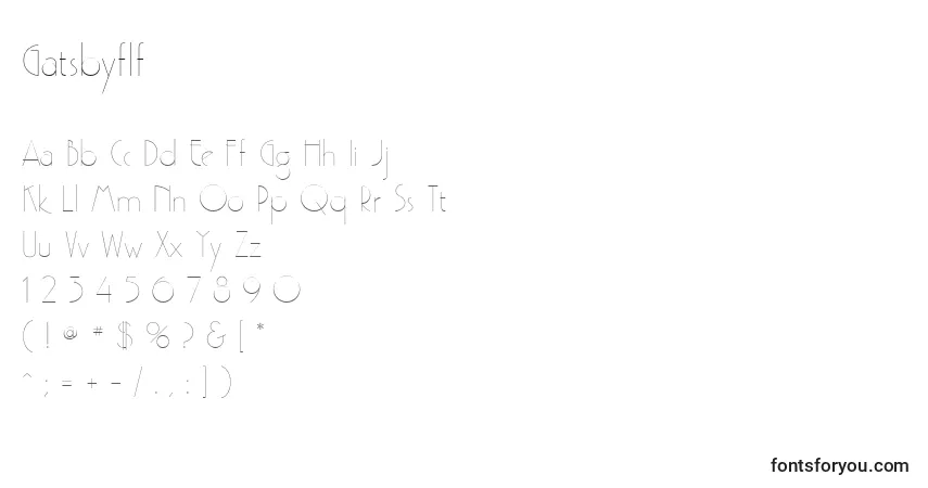 Schriftart Gatsbyflf – Alphabet, Zahlen, spezielle Symbole