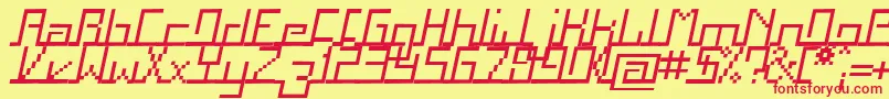 Шрифт Squai – красные шрифты на жёлтом фоне