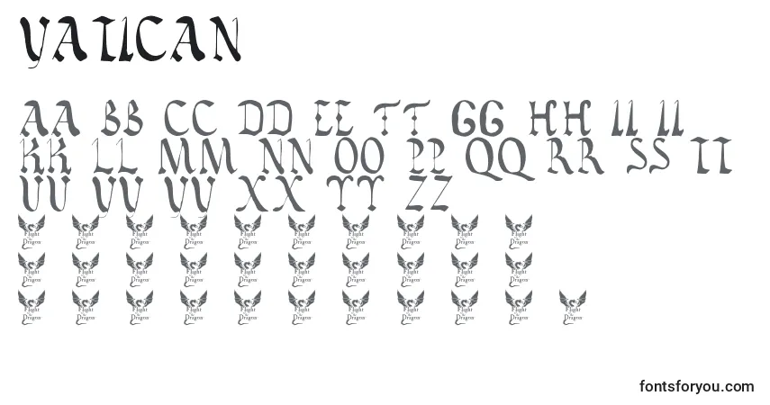 Schriftart Vatican – Alphabet, Zahlen, spezielle Symbole