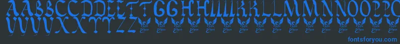 Vatican Font – Blue Fonts on Black Background