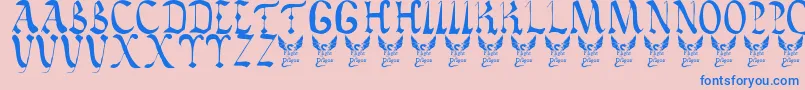 Vatican Font – Blue Fonts on Pink Background