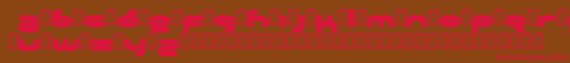 フォントCrystalline – 赤い文字が茶色の背景にあります。