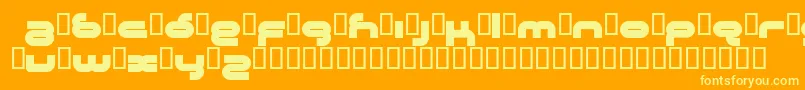 Crystalline-Schriftart – Gelbe Schriften auf orangefarbenem Hintergrund