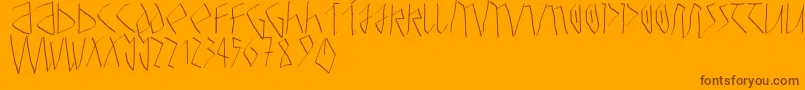 Athena-Schriftart – Braune Schriften auf orangefarbenem Hintergrund