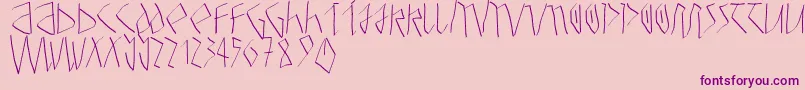 Athena-Schriftart – Violette Schriften auf rosa Hintergrund