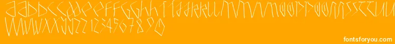 Athena-Schriftart – Weiße Schriften auf orangefarbenem Hintergrund