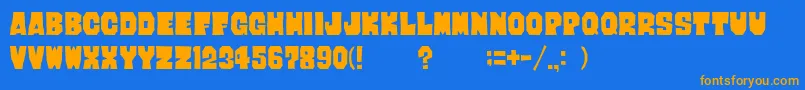 Giantx Font – Orange Fonts on Blue Background