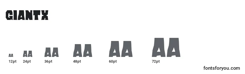 Giantx Font Sizes