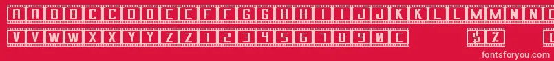 CinemaSt Font – Pink Fonts on Red Background