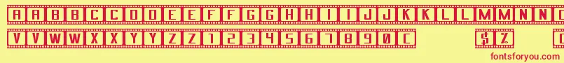 CinemaSt Font – Red Fonts on Yellow Background