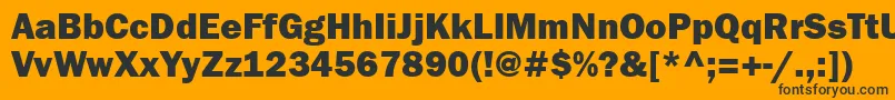 Franklingothheavyttt-Schriftart – Schwarze Schriften auf orangefarbenem Hintergrund