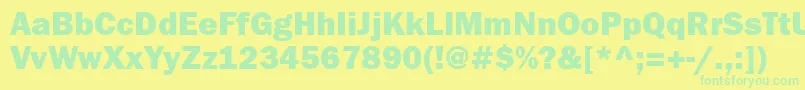 Franklingothheavyttt Font – Green Fonts on Yellow Background