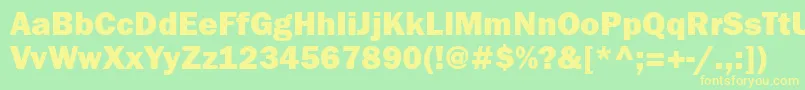 Franklingothheavyttt Font – Yellow Fonts on Green Background