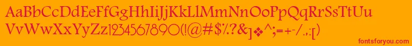 フォントKhalaadAlArabeh – オレンジの背景に赤い文字