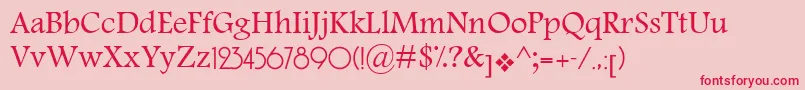 フォントKhalaadAlArabeh – ピンクの背景に赤い文字