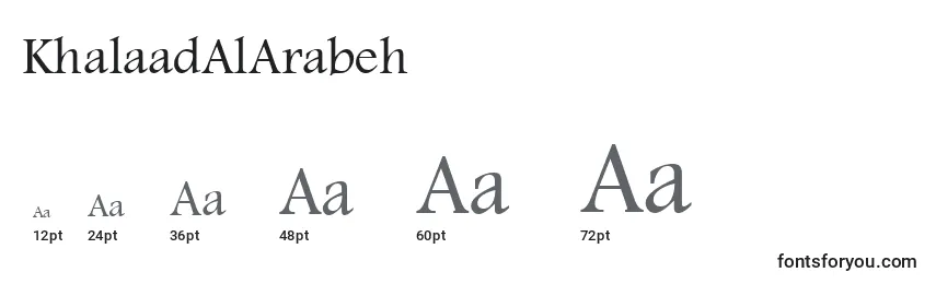 Размеры шрифта KhalaadAlArabeh