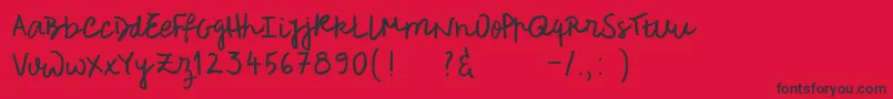 Roughnotessample Font – Black Fonts on Red Background