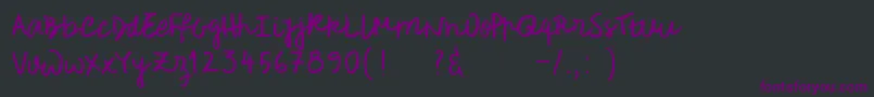 Roughnotessample Font – Purple Fonts on Black Background