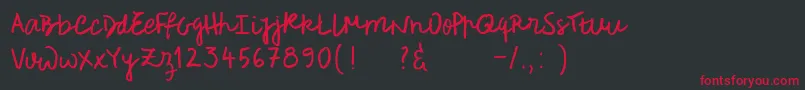 Roughnotessample Font – Red Fonts on Black Background