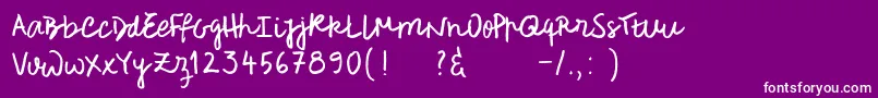 Roughnotessample Font – White Fonts on Purple Background