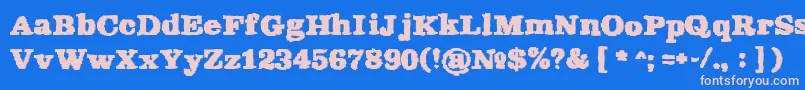 Rekaptcha Font – Pink Fonts on Blue Background