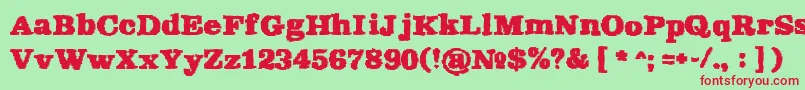 Rekaptcha Font – Red Fonts on Green Background