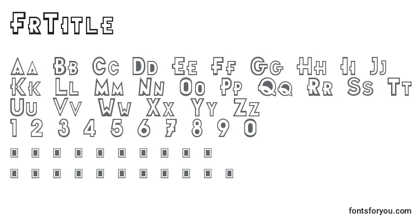 A fonte FrTitle – alfabeto, números, caracteres especiais