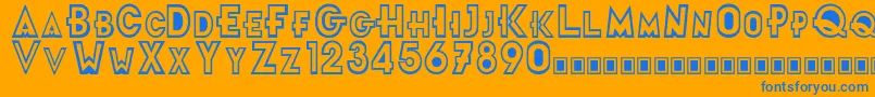 FrTitle Font – Blue Fonts on Orange Background
