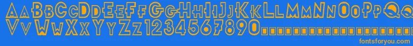 FrTitle Font – Orange Fonts on Blue Background