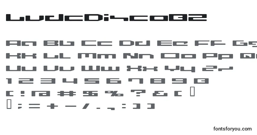 Schriftart LvdcDisco02 – Alphabet, Zahlen, spezielle Symbole