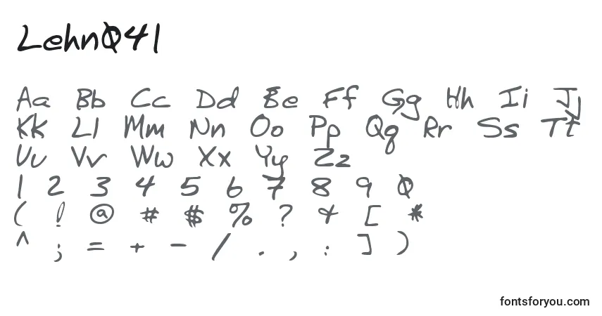 Czcionka Lehn041 – alfabet, cyfry, specjalne znaki