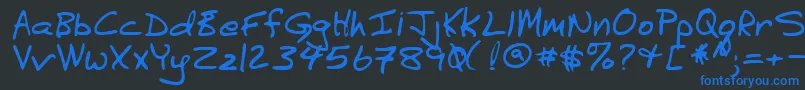 Lehn041 Font – Blue Fonts on Black Background