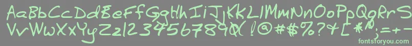 Lehn041 Font – Green Fonts on Gray Background
