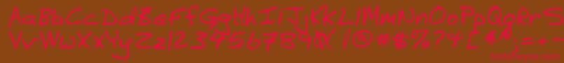 Lehn041 Font – Red Fonts on Brown Background