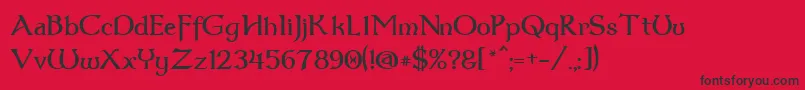 Fonte Dum3 – fontes pretas em um fundo vermelho
