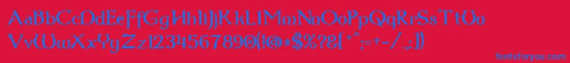 Dum3 Font – Blue Fonts on Red Background