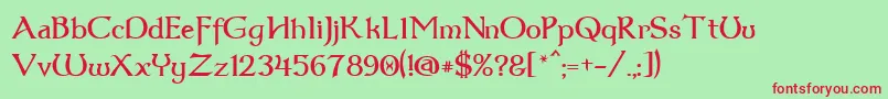 Dum3 Font – Red Fonts on Green Background