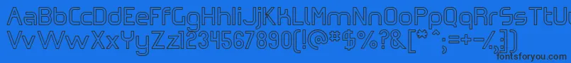 OmicronZetaHollow Font – Black Fonts on Blue Background