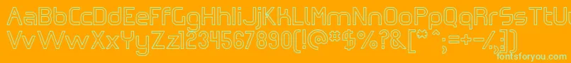 OmicronZetaHollow Font – Green Fonts on Orange Background