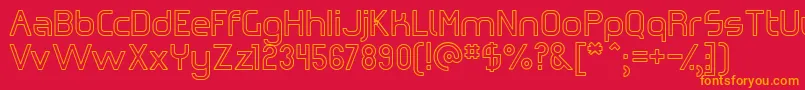 OmicronZetaHollow Font – Orange Fonts on Red Background