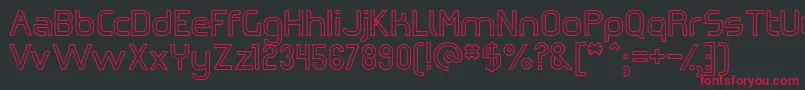 OmicronZetaHollow Font – Red Fonts on Black Background