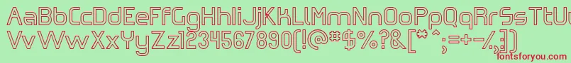 OmicronZetaHollow Font – Red Fonts on Green Background