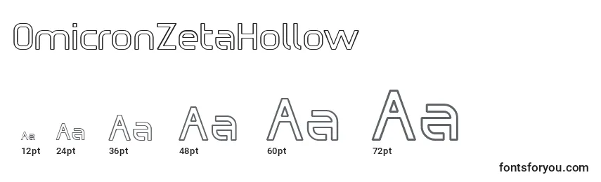 Размеры шрифта OmicronZetaHollow