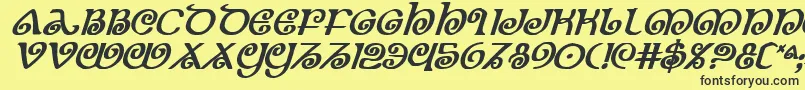 TheShireBoldItalic Font – Black Fonts on Yellow Background