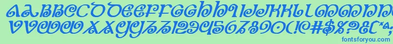 TheShireBoldItalic Font – Blue Fonts on Green Background