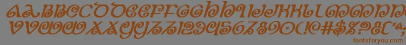 TheShireBoldItalic Font – Brown Fonts on Gray Background