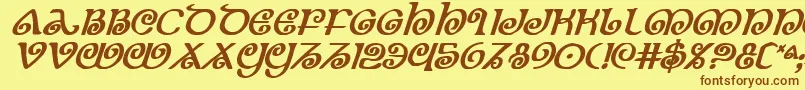 TheShireBoldItalic Font – Brown Fonts on Yellow Background