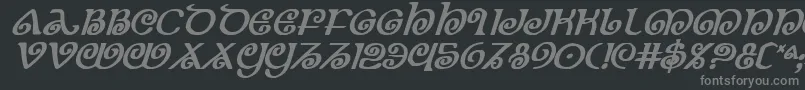 Weitere Informationen zur TheShireBoldItalic-Schriftart TheShireBoldItalic-Schriftart – Graue Schriften auf schwarzem Hintergrund